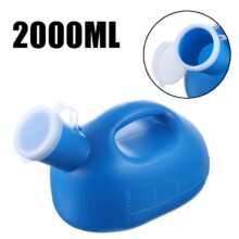 1pc 2000ml Blue Portable Pee Bottle Plastic Mobile Urinal