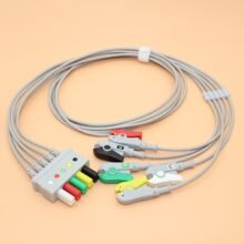 5 leads ECG cable for Mindray / Siemens extension wire, Leadwire have clip / snap / alligator clip