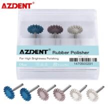 6pcs/Box AZDENT Dental Rubber Polisher Composite Resin Polishing Diamond System RA Disc 14mm Wheel Kit Diamond Spiral Flex Brush