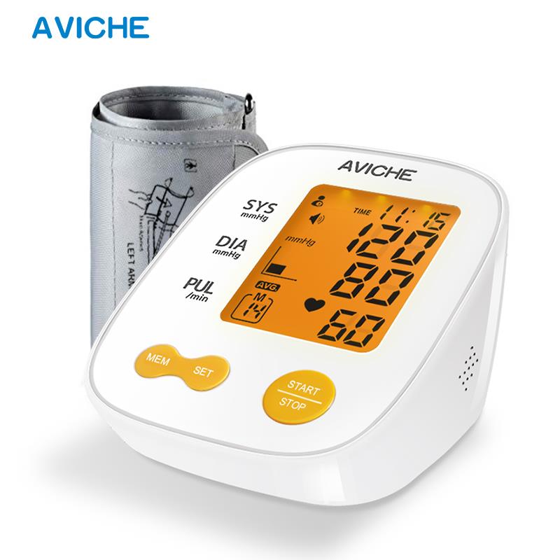 AVICHE Automatic Digital Arm Blood Pressure Monitor | Large Backlight LCD  Display | Talking Pulse Rate 22-42cm BP Cuff Machine | Include Plug