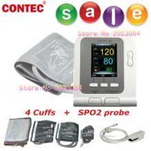 CE Digital Blood Pressure Monitor Contec08A+ Adult SPO2 Sensor 4 cuffS software(Download Online)|digital blood pressure monitor