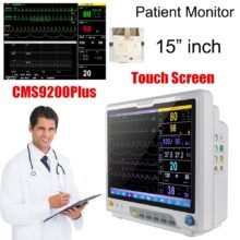 CMS9200PLUS 15 inch Touch Screen ICU Patient Monitor ECG RESP SPO2 PR NIBP TEMP 6 Parameter Vital Signs Monitor