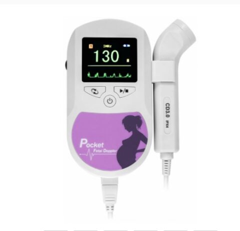 Fetal Doppler Heart Beat Monitor Backlight Lcd Pink Colour With