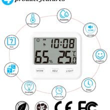Digital Indoor Thermometer Room Temperature and Humidity Monitor with Touch Backlight