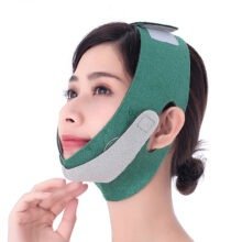 Double Chin Lifting V Shaped Belt Line Chin Up free pain green Face Shaper Band