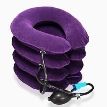 Men Women Flocked Inflatable Collar Brace Decompression Support Stretcher Home Use Cervical Neck Traction Device