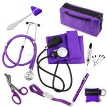 Medical Health Diagnostic Blood Pressure Monitor Stethoscope Reflex Hammer EMT Shear Penlight Nurse Starter Kit
