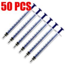 New 50pcs 1ml Plastic Disposable Injector Syringe