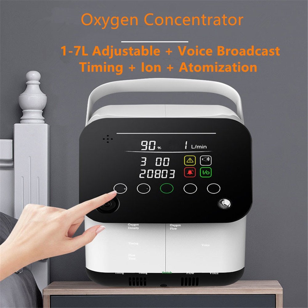 Oxygen Concentrator Remote Control Adjustable Anion 1-7L Mini