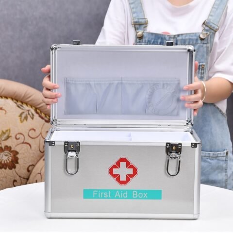2 layer portable first aid kit storage box aluminum alloy multifunctional  family emergency medicine box with handle medicine box - MedecExpress -  Online Shopping For Medical Consumables,Equipments,Instruments,Devices etc