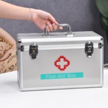 Portable Aluminum Alloy First Aid Kit Storage Box Home Outdoor Emergency Medicine Container Survival