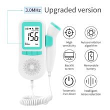 Ultrasound Doppler Fetal Heart Rate Monitor Portable For Home Pregnancy Baby Sound B Heartbeat Meter Detector 3MHz No Radiation