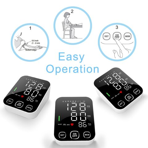 New LED Rechargeable Wrist Blood Pressure Monitor English / Russian /  Portuguese / Spanish Voice Broadcast Tonometer BP Monitor