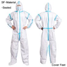 2PCS Disposable Antibacterial Dust Oil Epidemic Plastic Closures Isolation Safety Suit Protective Clothing Waterproof Coveralls