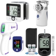 Arm Blood Pressure Monitors Tonometer Glucometer Without Puncture Inhaler Nebulizer infrared Thermometer Finger Pulse Oximeter