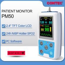 CONTEC Portable Ambulatory Blood Pressure Monitor AMPM SPO2 NIBP/ Cuff Probe NEW PC Software