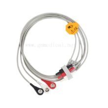 Compatible with Philips M1605A 3- Lead ECG leadwires for Patient Monitor Machine,AHA,snap.