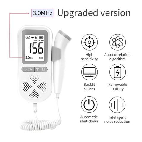 Fetal Doppler Ultrasound Baby Heartbeat Detector Home Pregnant Doppler Baby  Heart Rate Monitor Pocket Doppler 2.5MHz