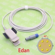 For double groove Edan Pulse Oximeter monitor the Adult/Pediatric/Neonate spo2 sensor,6pin redel finger probe cable.
