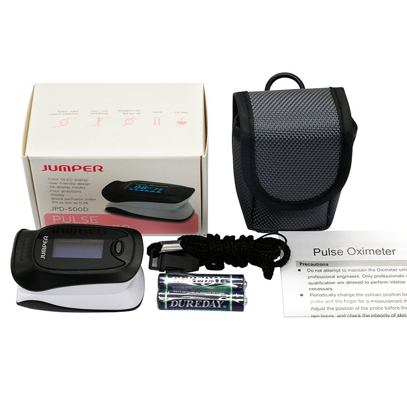 Jumper Finger Pulse Oximeter With Case, Black Fingertip Oximetro de pulso de dedo OLED Pulse Oximeters Saturator Pulsioximetro (12)