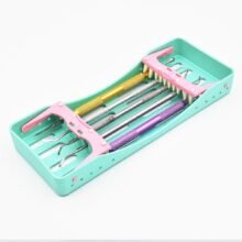 New Dental Sterilization Box with 5 Holders Tips handles Instrument Autoclavable