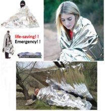 Outdoor First Aid Rescue Blanket Windproof Waterproof Foil Thermal Blanket Emergency Blanket Camping Hiking Survival Kit Tool