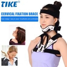 TIKE Cervical Neck Traction Device Brace & Collar – Neck Shoulder Pain Relief – Stretcher Massager for Improved Spine Alignment