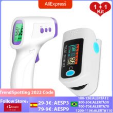 Fingertip Pulse Oximeter Blood Oxygen Monitor Infrared Digital Thermometer