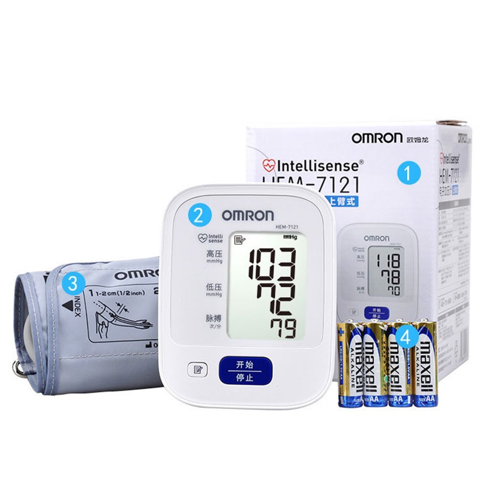Omron HEM-7121 Blood Pressure Monitor Fully Automatic Digital Aa