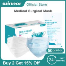Winner Mask Disposable Medical Surgical Mask 3 Ply Adult 50 per box