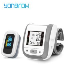 OLED Fingertip Pulse Oximeter & LCD Wrist Blood Pressure Monitor Family Health Care Gift