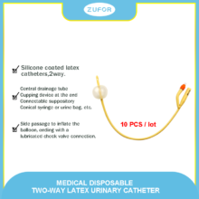 10pcs/lot Disposable urinary catheter medical sterilization 2 way Latex Foley Catheter urine catheter with silicone coated