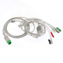5PCS/LOT Compatible 5Lead AHA Clip ECG Cable for Comen C60 C80 Patient Monitor 12pin