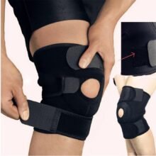 Adjustable Strap Elastic Patella Sports Support Brace Black Neoprene Knee for Riding, Climbing,Ball Sports etc