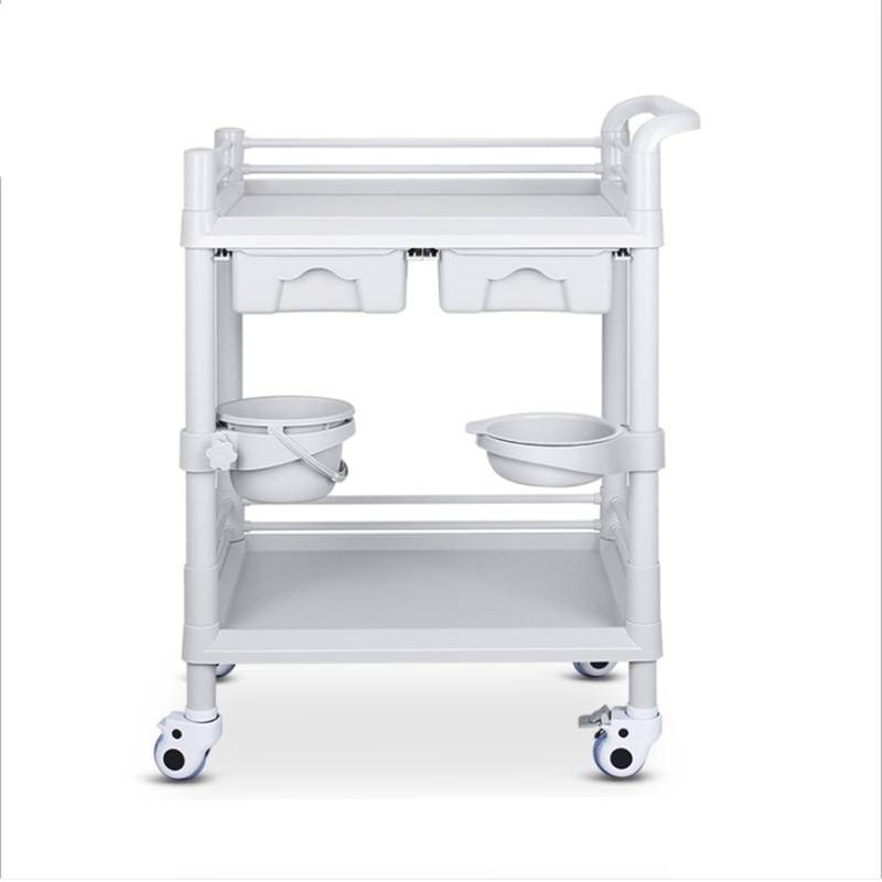 High Quality Cheap Mobile Abs Hospital Medical Crash Cart Plastic Emergency Trolley For Clinic