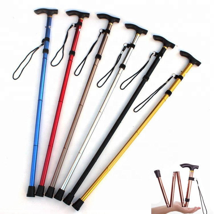 Aluminum alloy foldable crutch walking stick pole anti-skid  for the elderly