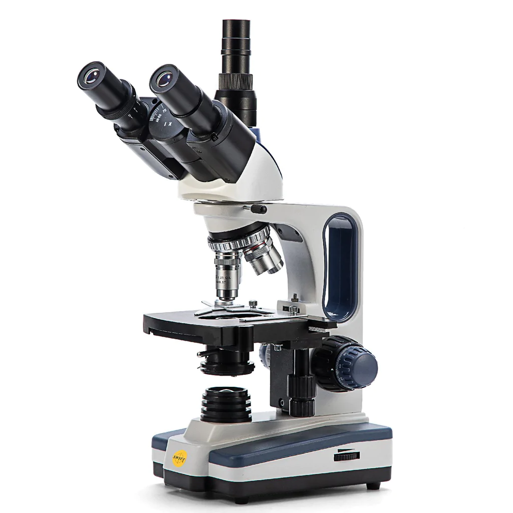 SWIFT SW350T Trinocular Compound Microscope With 40X-2500X And Double-Layer Mechanical Stage