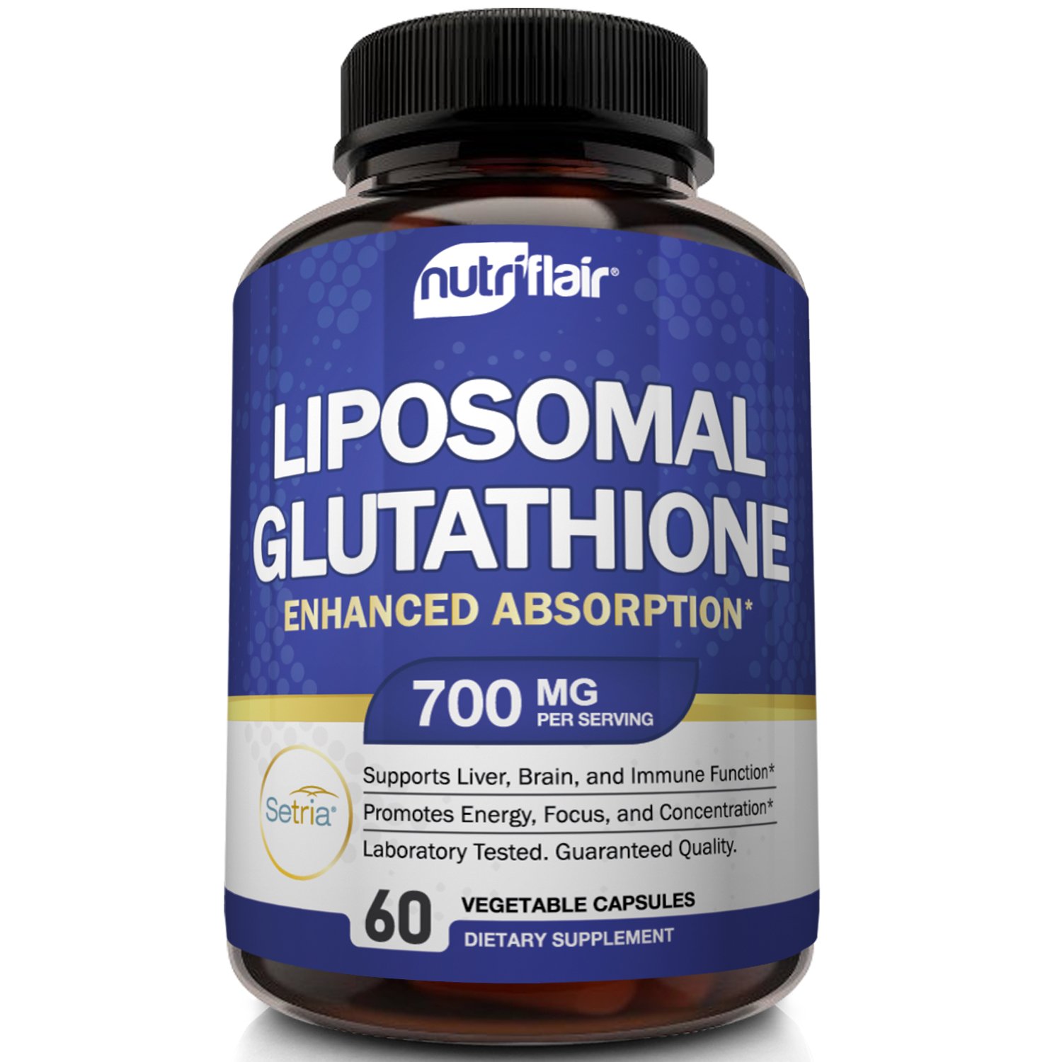 NutriFlair Liposomal Glutathione Supplement Antioxidant Detox Immune Support 60 Vegetable Capsules