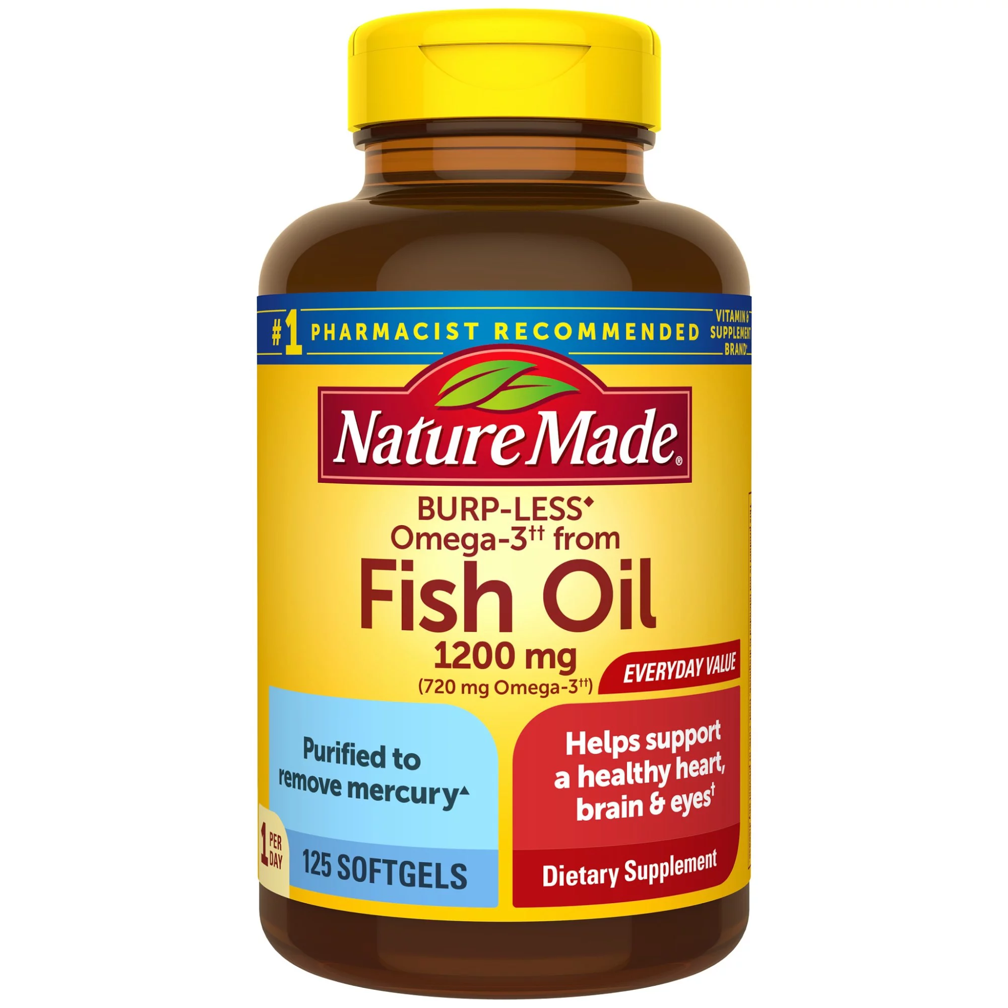 Nature Made One Per Day Burp-Less Fish Oil, 125pcs capsules