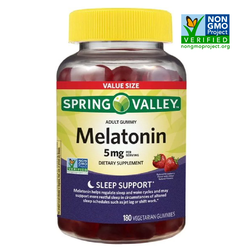 Spring Valley Vegetarian Melatonin Gummy Supplement, 5 mg, 180pcs