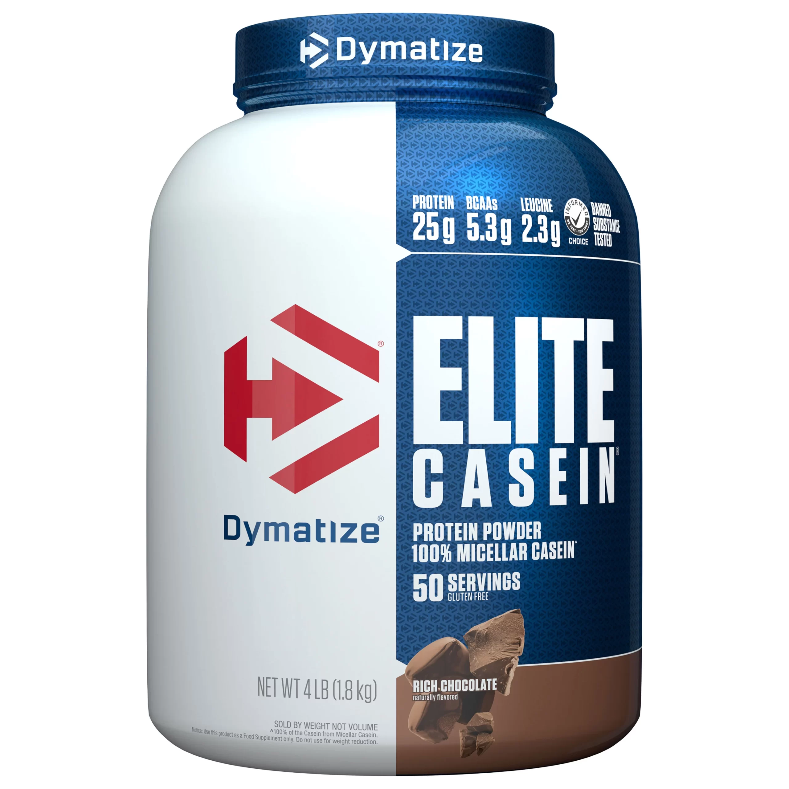 Dymatize Elite Casein Protein Powder, Rich Chocolate, 4 lb