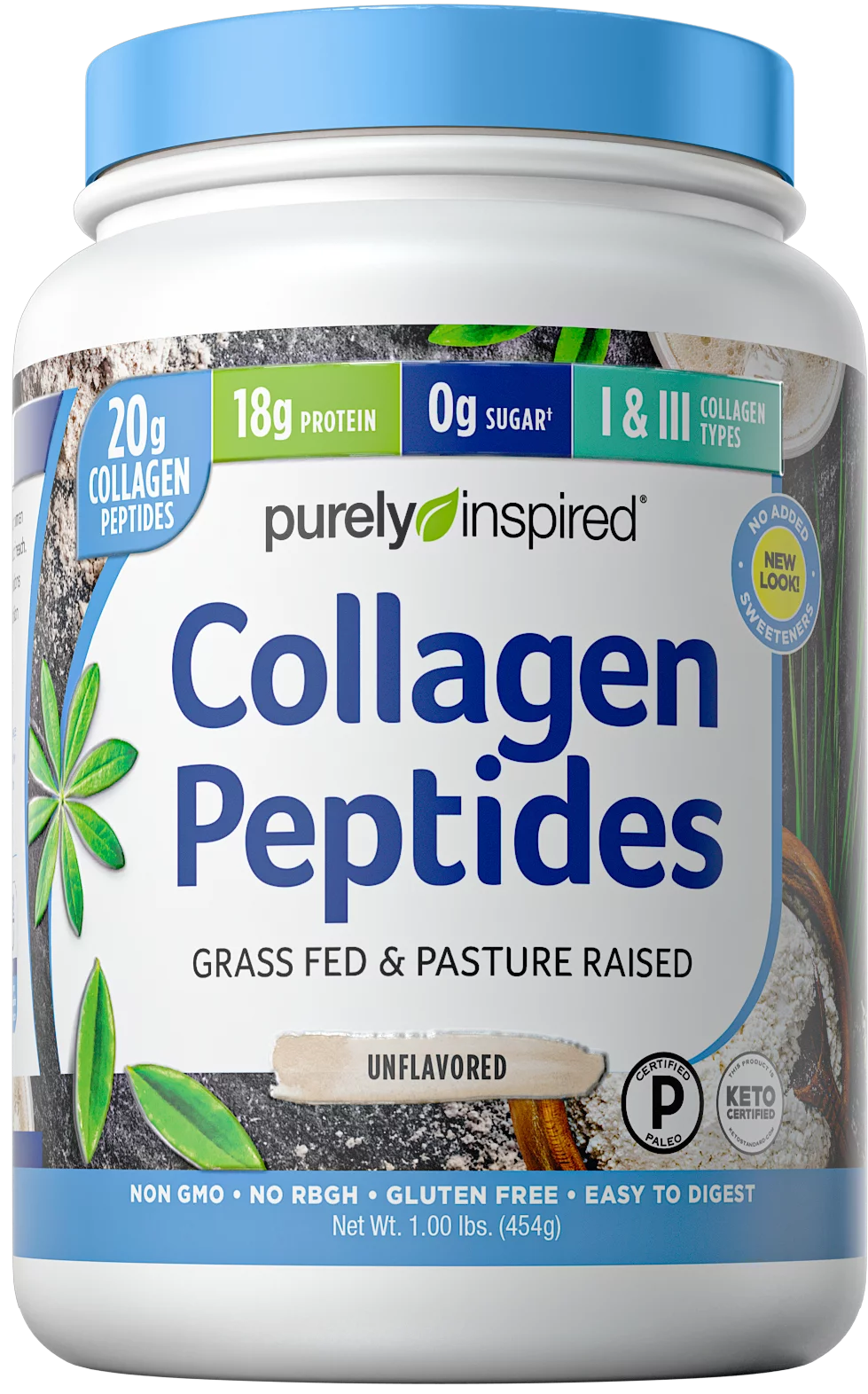 Purely Inspired Collagen Protein Powder Unflavored, Grass Fed, 23 Servings