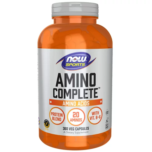 NOW Sports Nutrition, Amino Complete™, Protein Blend With 21 Aminos and B-6, 360 Veg Capsules
