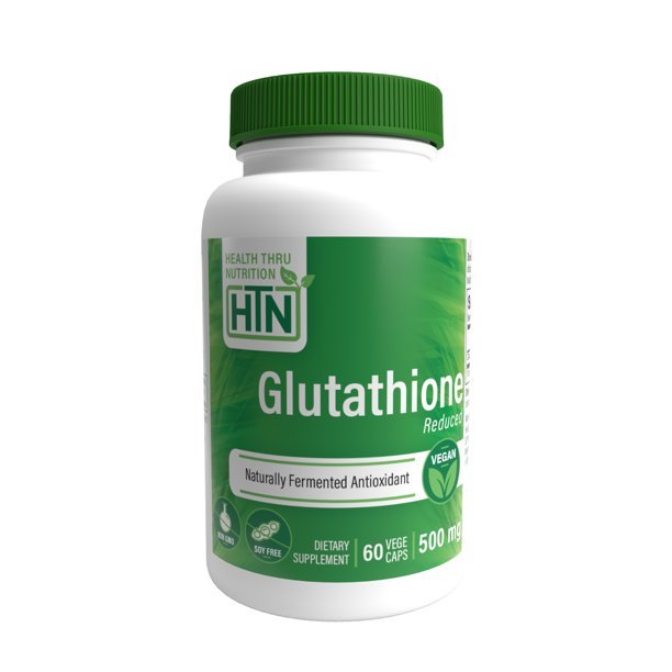 Glutathione 500mg (Reduced/Natural) 60 Vegecaps (Non-GMO) by Health Thru Nutrition