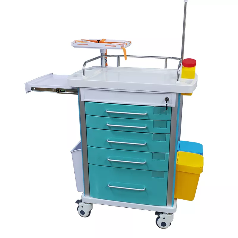 ABS Plastic ICU Cart Medical Emergency Trolley