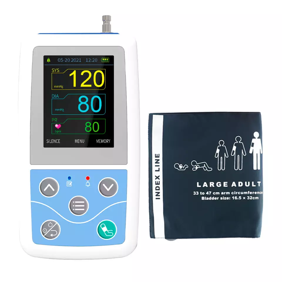 24hour ambulatory blood pressure monitor arm cuff type NIBP holter with PC Software for pediatric/neonate/adult