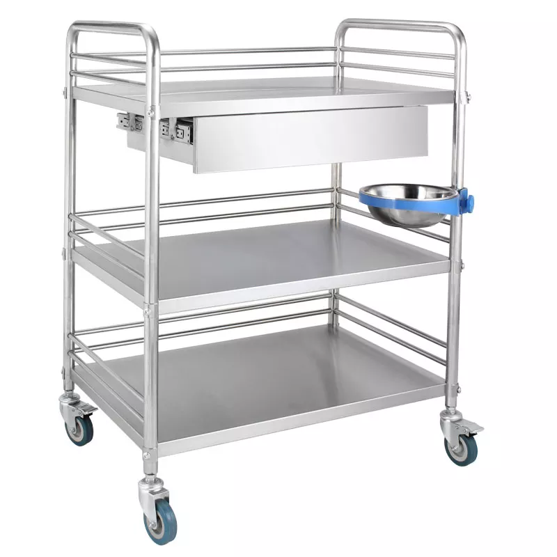 Stainless steel assembled medicine cart Medical Trolley Cart