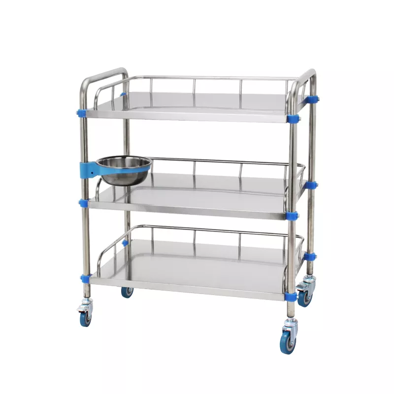 Stainless Steel Hospital Medical Cart Therapy Trolley