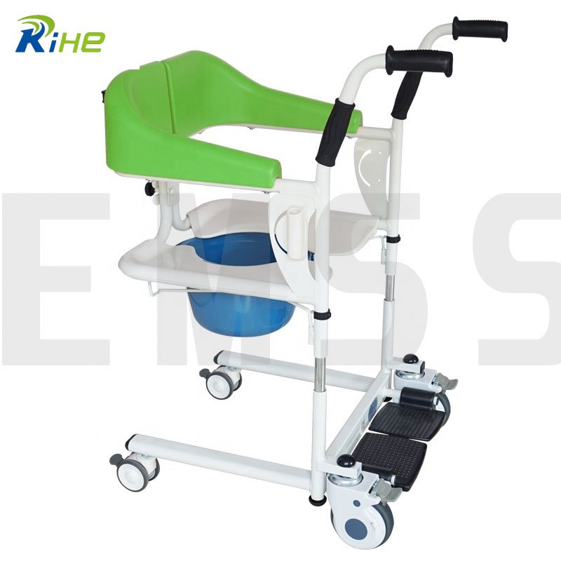 Patient Transfer Shower Wheelchair with Commode for Disabled, Paralyzed and Elderly People