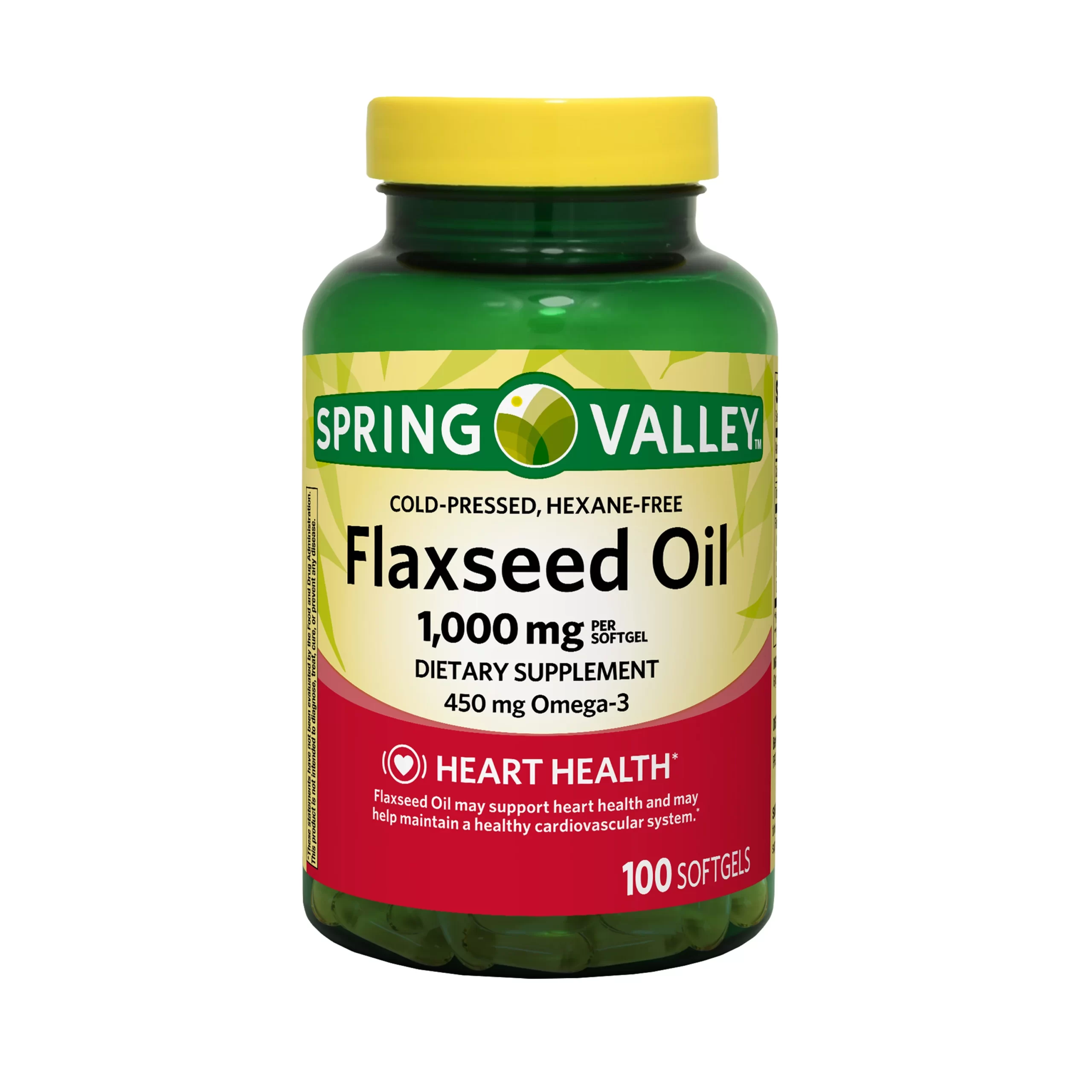 Spring Valley Flaxseed Oil, 1,000 mg Softgels, 100pcs